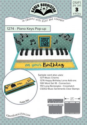 PIANO KEYS pop-up die set - Pianotangentstansmallar från Karen Burniston