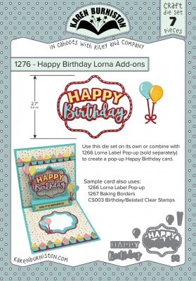 HAPPY BIRTHDAY lorna add-on die set - Grattisordstansmallar från Karen Burniston