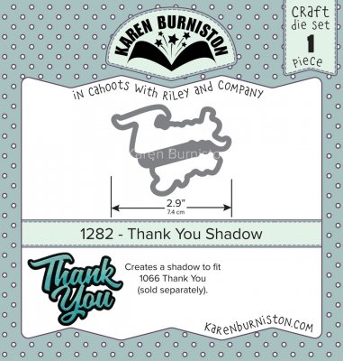 THANK YOU shadow die - Bakgrundsstansmall till annan stansmall från Karen Burniston