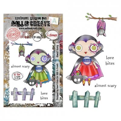 ALMOST SCARY Halloween clear stamp set - Stämpelset från AALL & Create A7