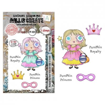 PUMKIN PRINCESS Halloween clear stamp set - Stämpelset från AALL & Create A7
