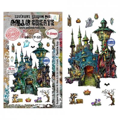 PHANTOM KEEP haunted house halloween clear stamp set - Stämpelset från AALL & Create A6