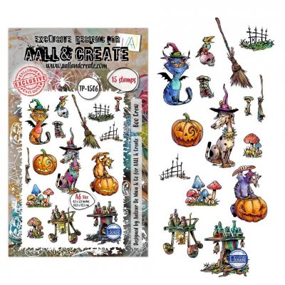 BOO CREW HALLOWEEN clear stamp set - Stämpelset från AALL & Create A6