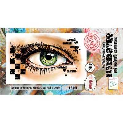 1ST SIGHT eye w squares clear stamp set - Stämpel med öga och schackrutor från AALL & Create A8