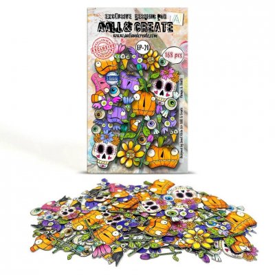Pumps & Skullz Halloween ephemera - Halloweendekorationer från AALL & Create