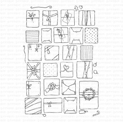 24 Christmas calendar tab die and stamp from Gummiapan 9,5x14 cm