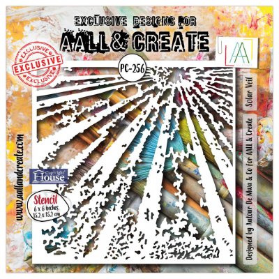 SOLAR VEIL STENCIL - Schablon med solstrålar från AALL & Create 15x15 cm