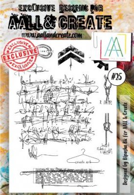 #25 Textures and chevrons clear stamp set - Stämpelset med text, pilar, galge m m från Aall & Create A6