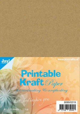 25 sheets printable KRAFT paper - Oblekt papper från Joy! Crafts A5 175 g
