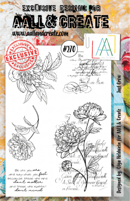 #270 Just grow flower clear stamp set - Stämpelset med blommor från AALL & Create A5