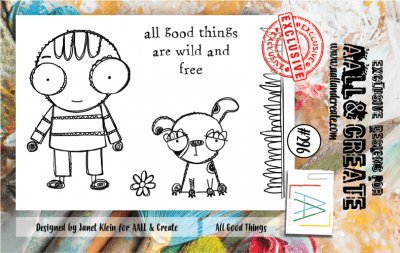 #296 Aall good things clear stamp set - Stämpelset med pojke och hund från AALL & Create A7