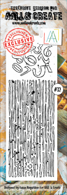 #32 Numbers and lines clear stamp - Stämpelset med siffror och ränder från Aall & Create