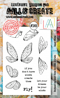 FÖRBESTÄLLNING #348 Insect wings clear stamp set - Stämpelset med vingar från Aall & Create A6