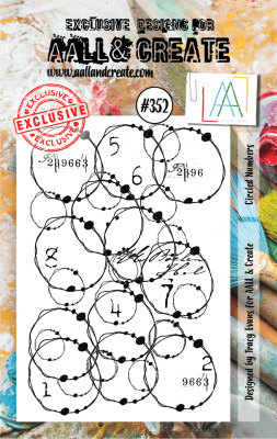 FÖRBESTÄLLNING #352 Circled numbers clear stamp - Stämpel med siffror och cirklar från Aall & Create A7