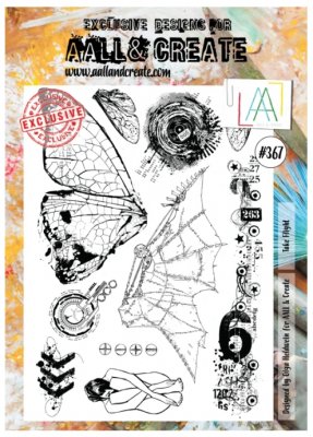#367 Take flight butterfly clear stamp set - Stämpelset med fjäril från Olga Heldwein / Aall & Create A4