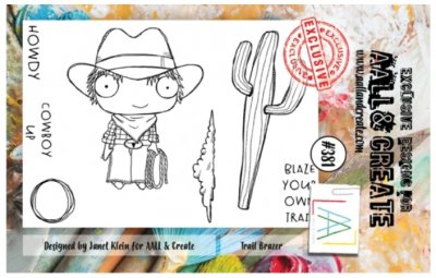 #381 Trail brazer clear stamp cowboy - Stämpel från Janet Klein / Aall & Create A7