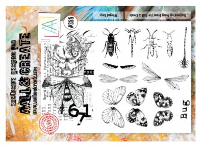 #388 Winged bugs clear stamp set from Tracy Evans / AALL & Create A4