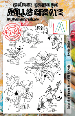#391 Orchid cluster flower clear stamp set - Stämpelset med orkidéblommor från AALL & Create A5