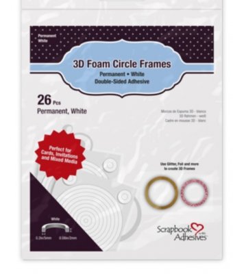 3D Foam Circle Frames White (26 pcs) - 3D-tejp i cirkelform från Scrapbook adhesives