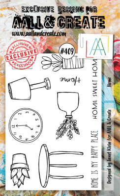 #409 Home furniture clear stamp set from AALL & Create A6