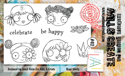 #412 Head starts clear stamp set from Janet Klein / AALL & Create A6