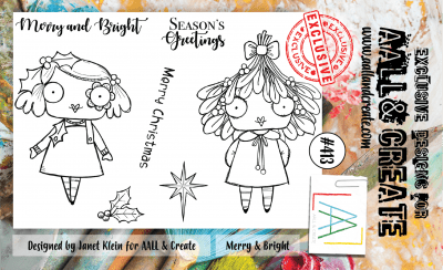 #413 Merry & Bright girls clear stamp set - Stämpelset med juliga tjejer från Janet Klein / AALL & Create A6