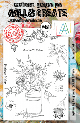 #451 In the bucket flowers clear stamp set - Stämpelset med blommor från Tracy Evans AALL & Create A5