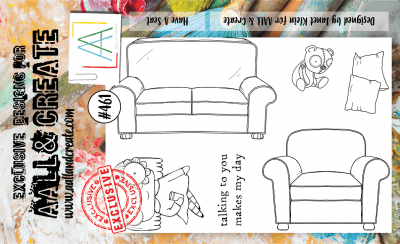 #461 Have a seat sofa armchair clear stamp set from Janet Klein / AALL & Create A6