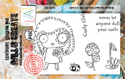 #480 Curly girl clear stamp set from Janet Klein / AALL & Create A7