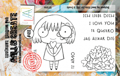 #481 Lil love girl and hearts clear stamp set from Janet Klein AALL & Create A7