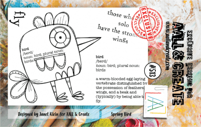 FÖRBESTÄLLNING #513 Spring bird clear stamp set - Stämpelset med en fågel från Janet Klein AALL & Create A7