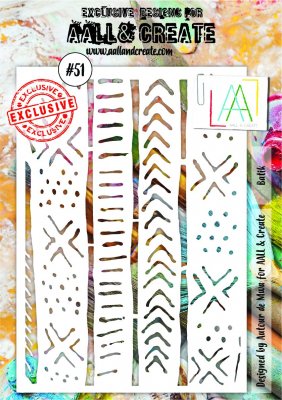 #51 Batik stencil - Schablon från Aall & Create A5 Autour de Mwa