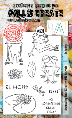 FÖRBESTÄLLNING #521 Be hoppy frog clear stamp set - Stämpelset med grodor från Janet Klein AALL & Create A6