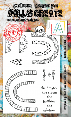 FÖRBESTÄLLNING #524 Follow rainbows clear stamp set - Stämpelset med regnbågar från Janet Klein AALL & Create A6