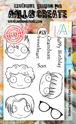 FÖRBESTÄLLNING #527 The boys heads clear stamp set - Stämpelset med pojkhuvuden från Janet Klein AALL & Create A6