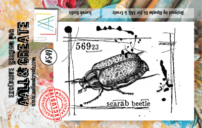 FÖRBESTÄLLNING - #549 Scarab beetle clear stamp - Stämpel med en skalbagge från Bipasha BK AALL & Create A7