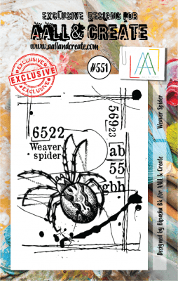 FÖRBESTÄLLNING - #551 Weaver spider clear stamp - Stämpel med en spindel från Bipasha BK AALL & Create A7