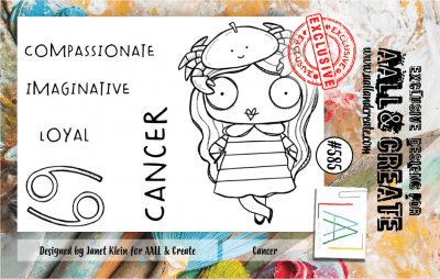 #585 Cancer star sign clear stamp set - Stämpelset med stjärntecken kräftan från Janet Klein AALL & Create A7
