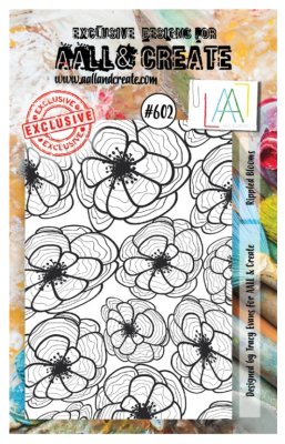 FÖRBESTÄLLNING #602 Rippled blooms clear stamp - Stämpel med krusade blommor från Tracy Evans AALL & Create A7