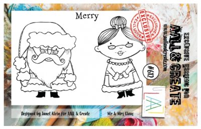 FÖRBESTÄLLNING #612 Mr & Mrs Claus Santa clear stamp set - Stämpelset med jultomte och tomtemor från Janet Klein AALL & Create A