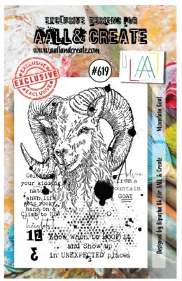FÖRBESTÄLLNING Mountain goat clear stamp set - Stämpel med en bergsget från Bipasha BK AALL & Create A7
