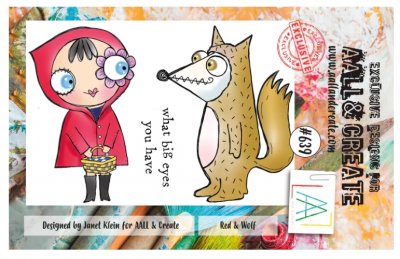 PRE-ORDER #639 Red riding hood & Wolf clear stamp set from Janet Klein AALL & Create A7