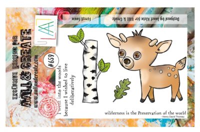 #659 Forest fawn clear stamp set - Stämpelset med rådjur och träd från Janet Klein AALL & Create A7