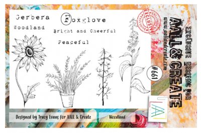 #661 Woodland flower clear stamp set from Tracy Evans AALL & Create A5