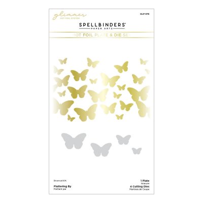 Fluttering By butterfly Glimmer Hot Foil Plate & Die Set - Värmefolieplattor och stansmallar med fjärilar från Spellbinders 