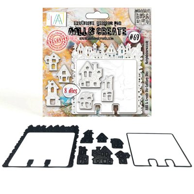 69 NEIGHBOURWOODS rolodex house square die set - Stansmallar med hustema från AALL & Create