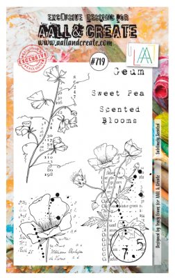 #719 Sublimely scented flower clear stamp set - Stämpelset med blommor från Tracy Evans AALL & Create A6