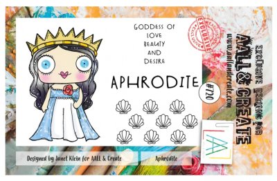 #720 Aphrodite goddess clear stamp set - Stämpelset med gudinna från Janet Klein AALL & Create A7