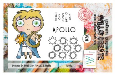 #721 Apollo god clear stamp set - Stämpelset med gud från Janet Klein AALL & Create A7