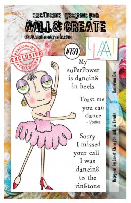 #759 Ballerina Dee dancer clear stamp set - Stämpelset med balletdansös från Janet Klein AALL & Create A7
